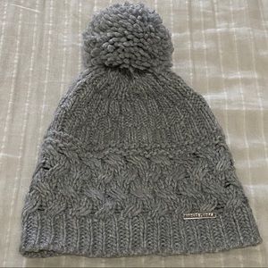 MICHAEL KORS Grey wide knit Pom Pom beanie 🤍